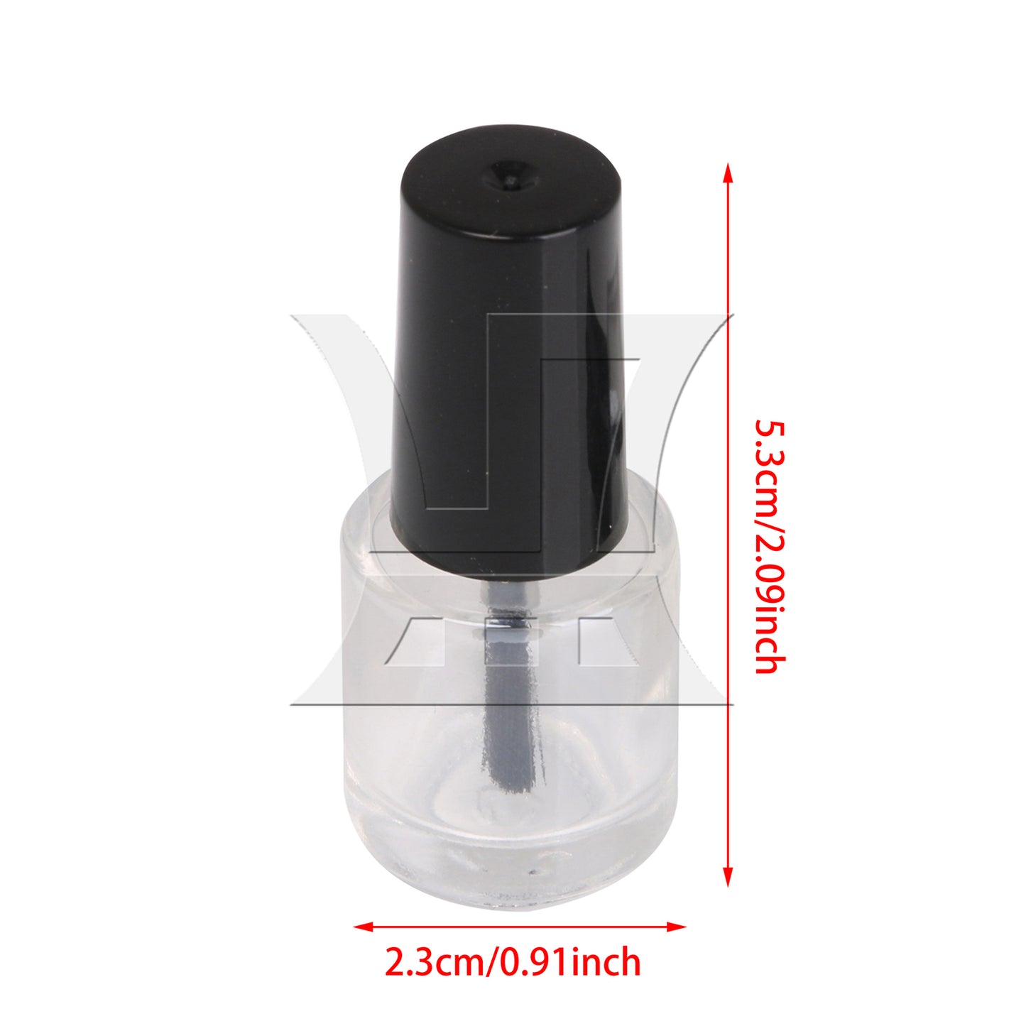 BQLZR 5ml Black Transparent Round Empty Polish Glass Bottle W/ Brush