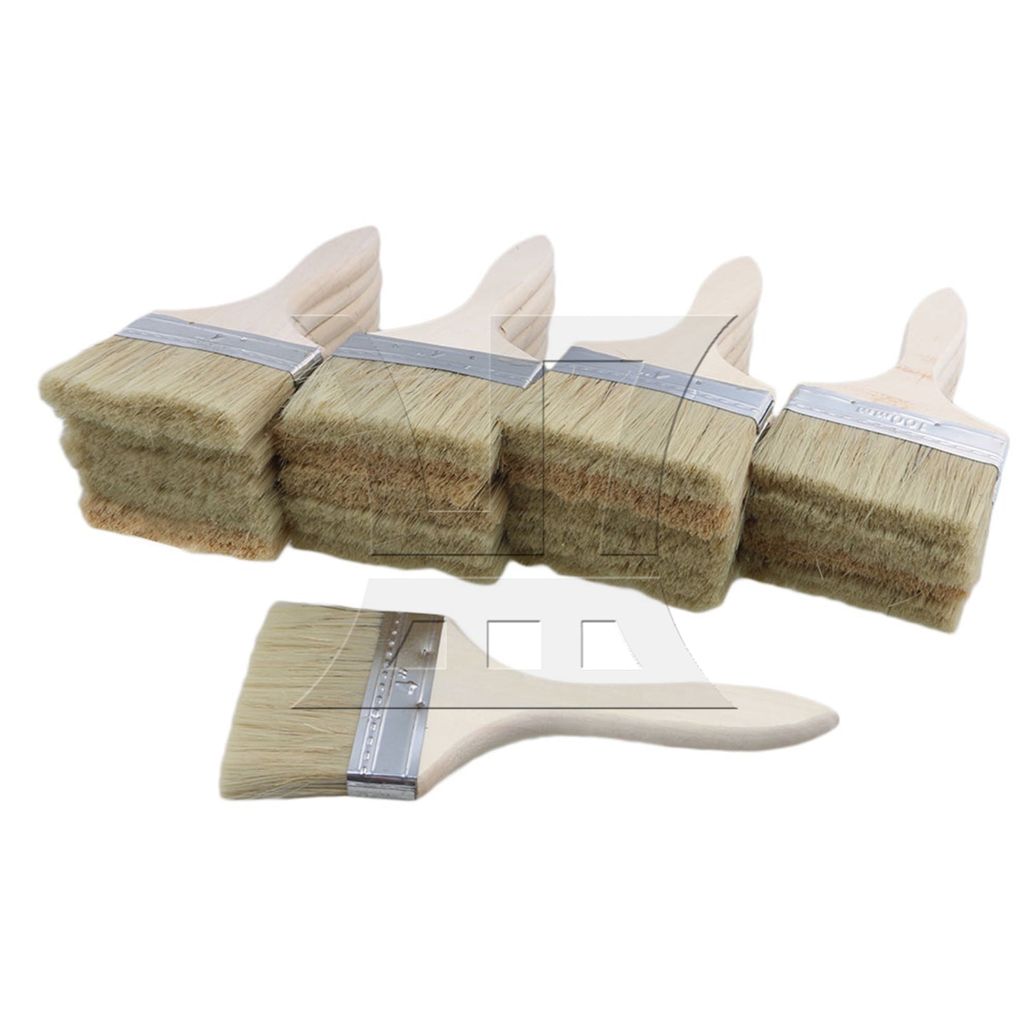 BQLZR Flat Paint Brushes with Handle 4 Inch Stain Brushes for Painting Wall