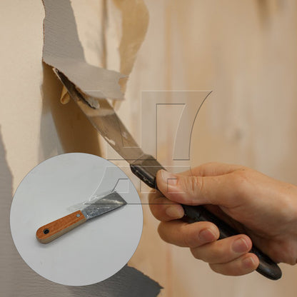 BQLZR Wooden Handle Stainless Steel Putty Heat-treated 1.5inch