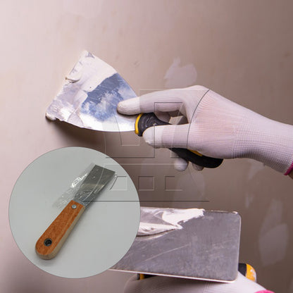 BQLZR Wooden Handle Stainless Steel Putty Heat-treated 1.5inch