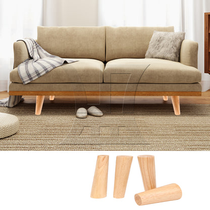 BQLZR 4 Pieces Wooden Furniture Leg Bed Table Feet for Home Sofa 150mm Wood Color