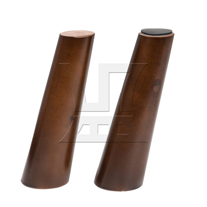 BQLZR  Solid Wood Furniture Leg & Plate & Screw & Pad 7.09 inch Walnut Color