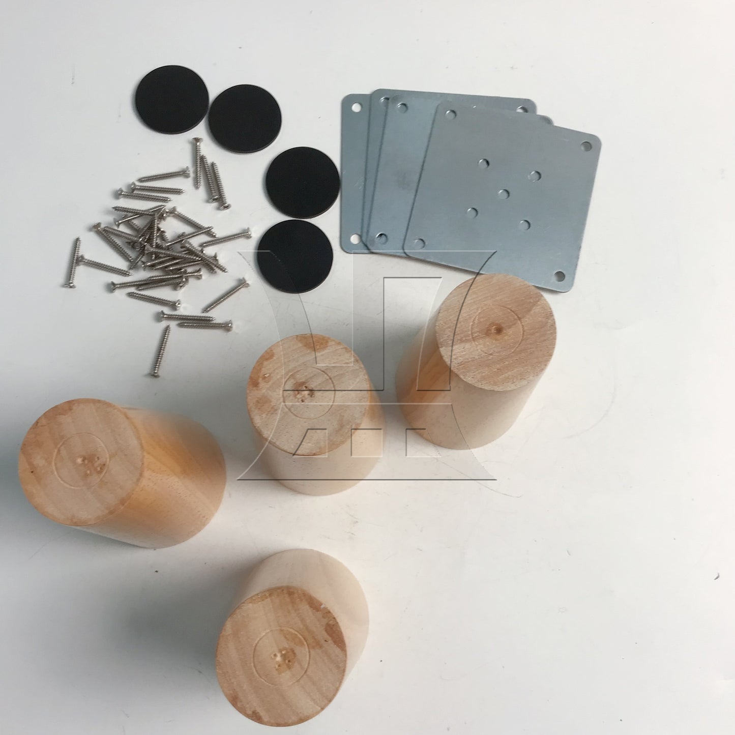 BQLZR Wooden Furniture Legs w/ Plates Screws for Sofa Table 100x60mm