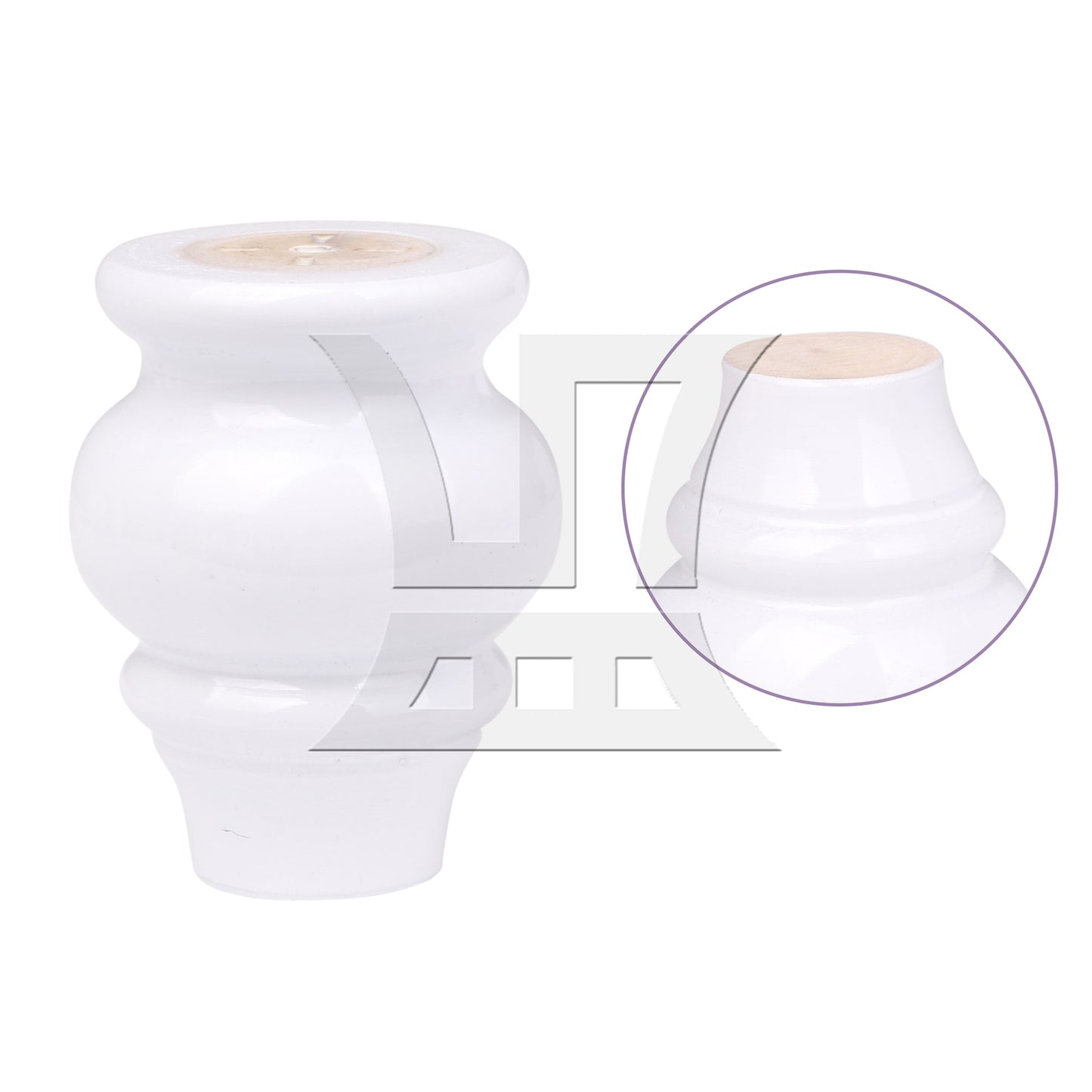 BQLZR  90x65x40mm White Wooden Gourd-shaped Home Furniture TV Cabinet Sofa Legs