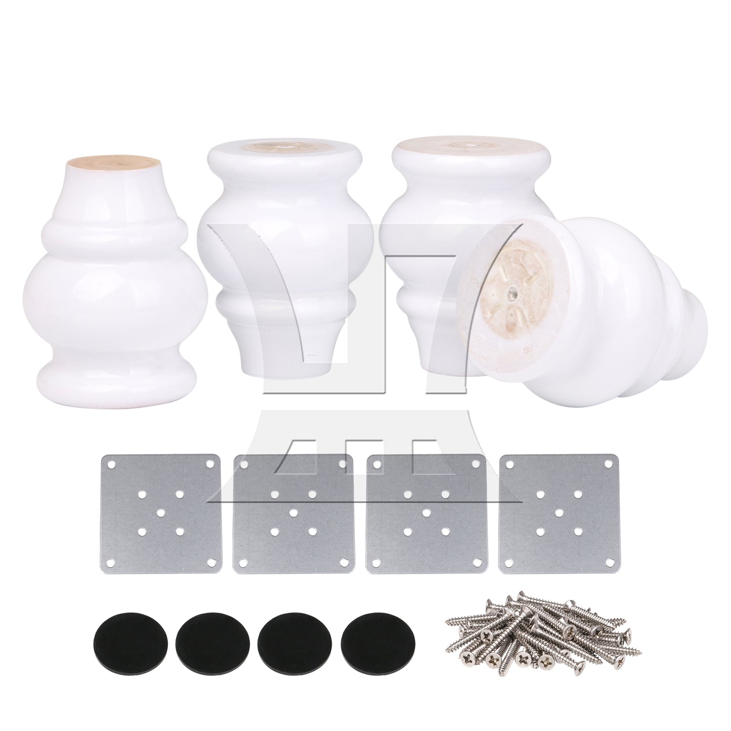 BQLZR  90x65x40mm White Wooden Gourd-shaped Home Furniture TV Cabinet Sofa Legs