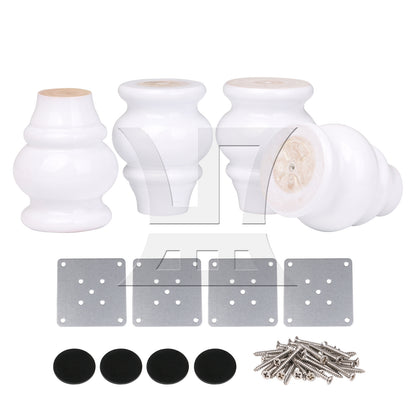 BQLZR  90x65x40mm White Wooden Gourd-shaped Home Furniture TV Cabinet Sofa Legs
