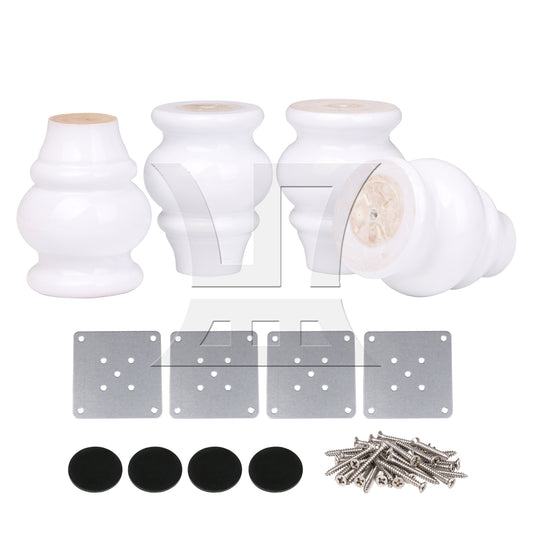 BQLZR  90x65x40mm White Wooden Gourd-shaped Home Furniture TV Cabinet Sofa Legs