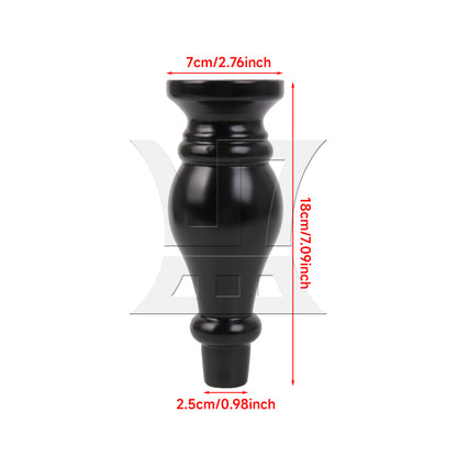 BQLZR  Black Wood Gourd-shaped Furniture TV Cabinet Sofa Legs 18x6.5x2.5cm