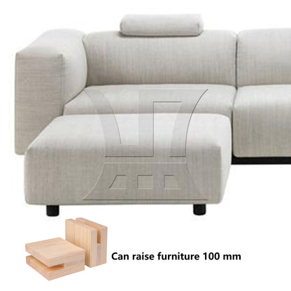 BQLZR 1.2x10CM Groove Wood Furniture Lifter Bed Sofa Table Risers Add 5cm