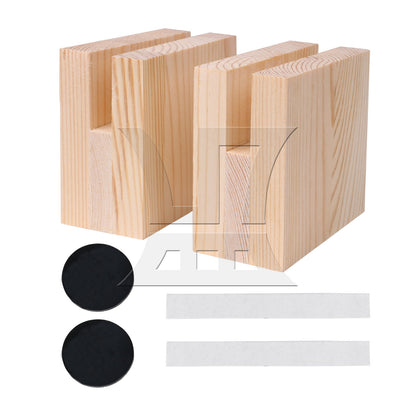 BQLZR 1.2x10CM Groove Wood Furniture Lifter Bed Sofa Table Risers Add 5cm