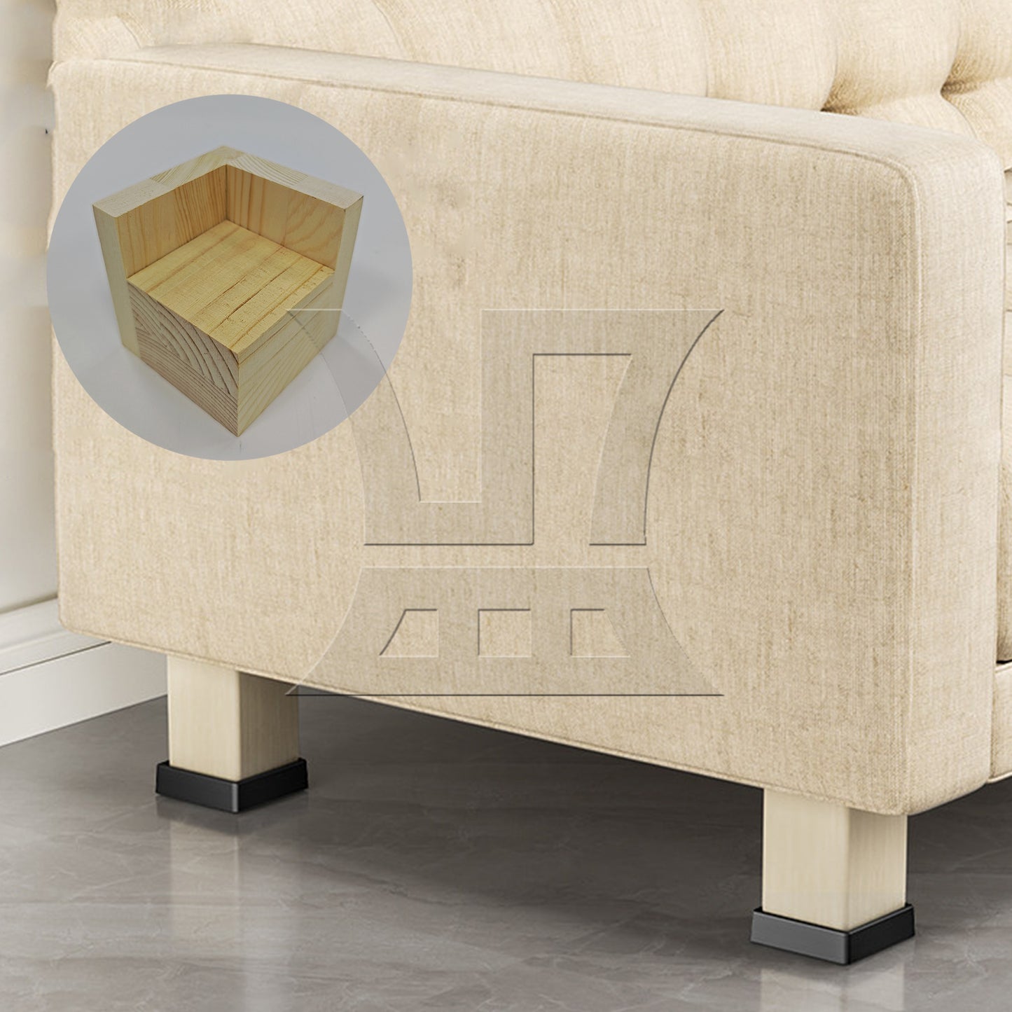 BQLZR 6x6CM Slot L-shaped Wood Furniture Lifter Bed Sofa Table Riser Add 5cm BQLZR