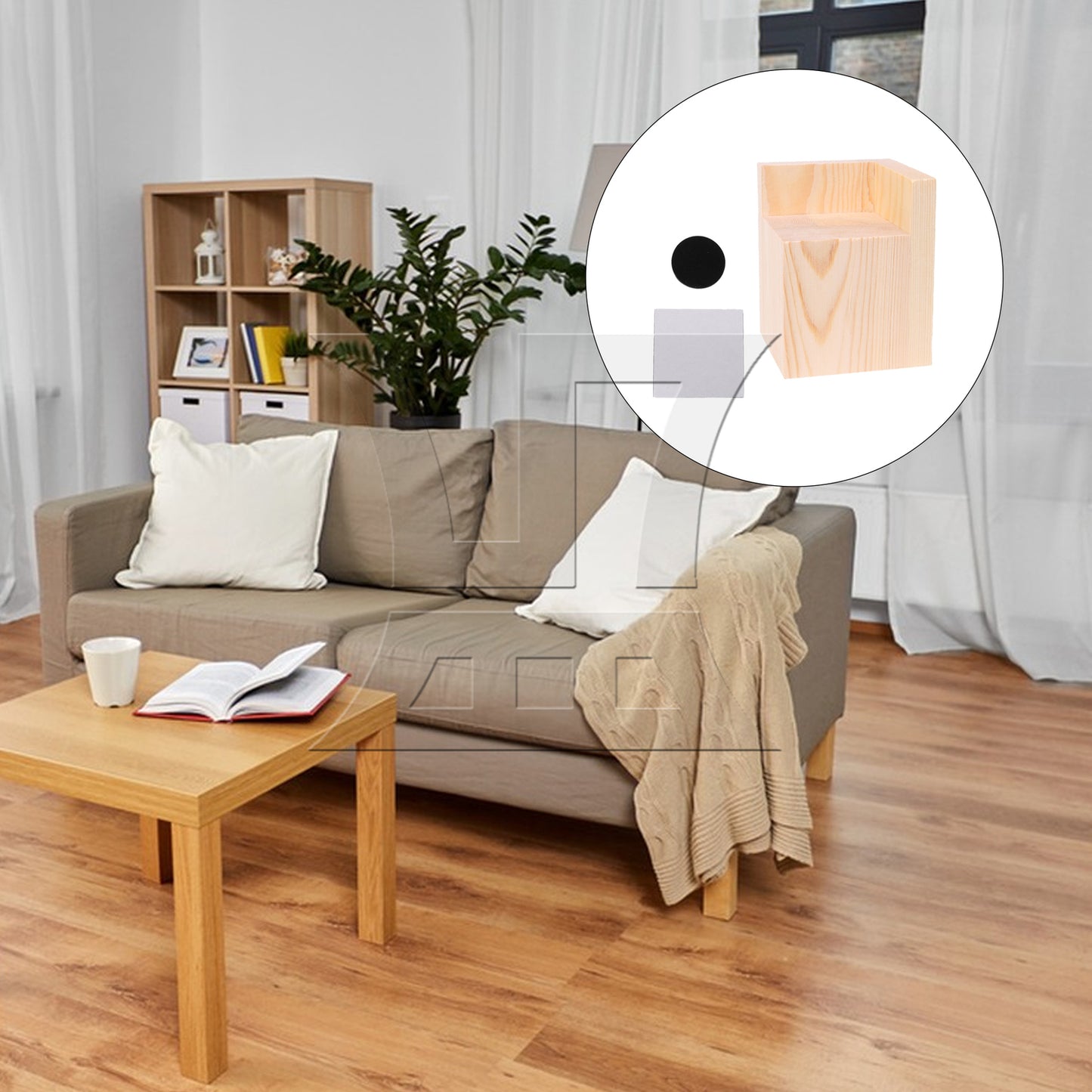 BQLZR 7x7CM Slot L-shaped Wood Furniture Lifter Bed Sofa Table Riser Add 8cm BQLZR