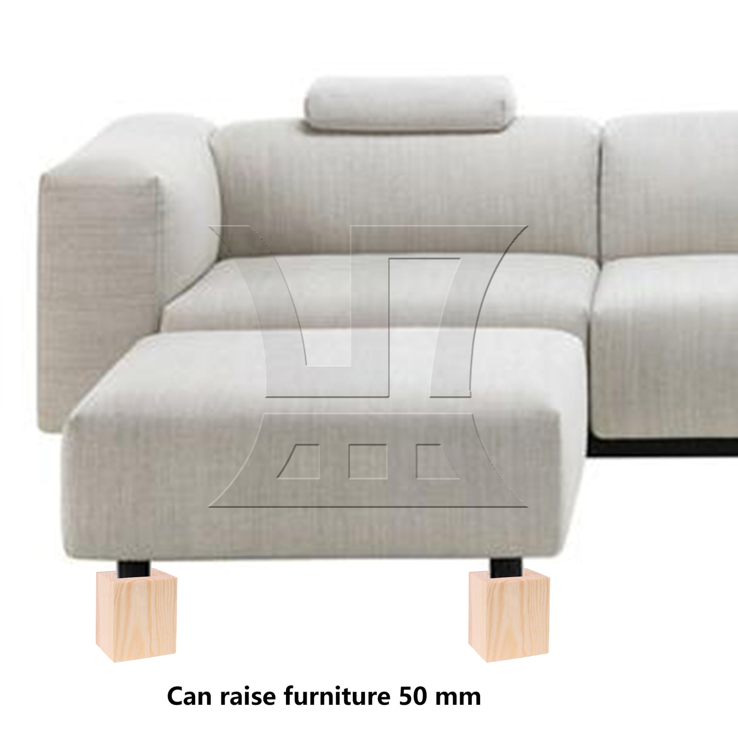 BQLZR 4x2.5CM Closed Hole Wood Furniture Lifter Bed Sofa Table Riser Add 5cm