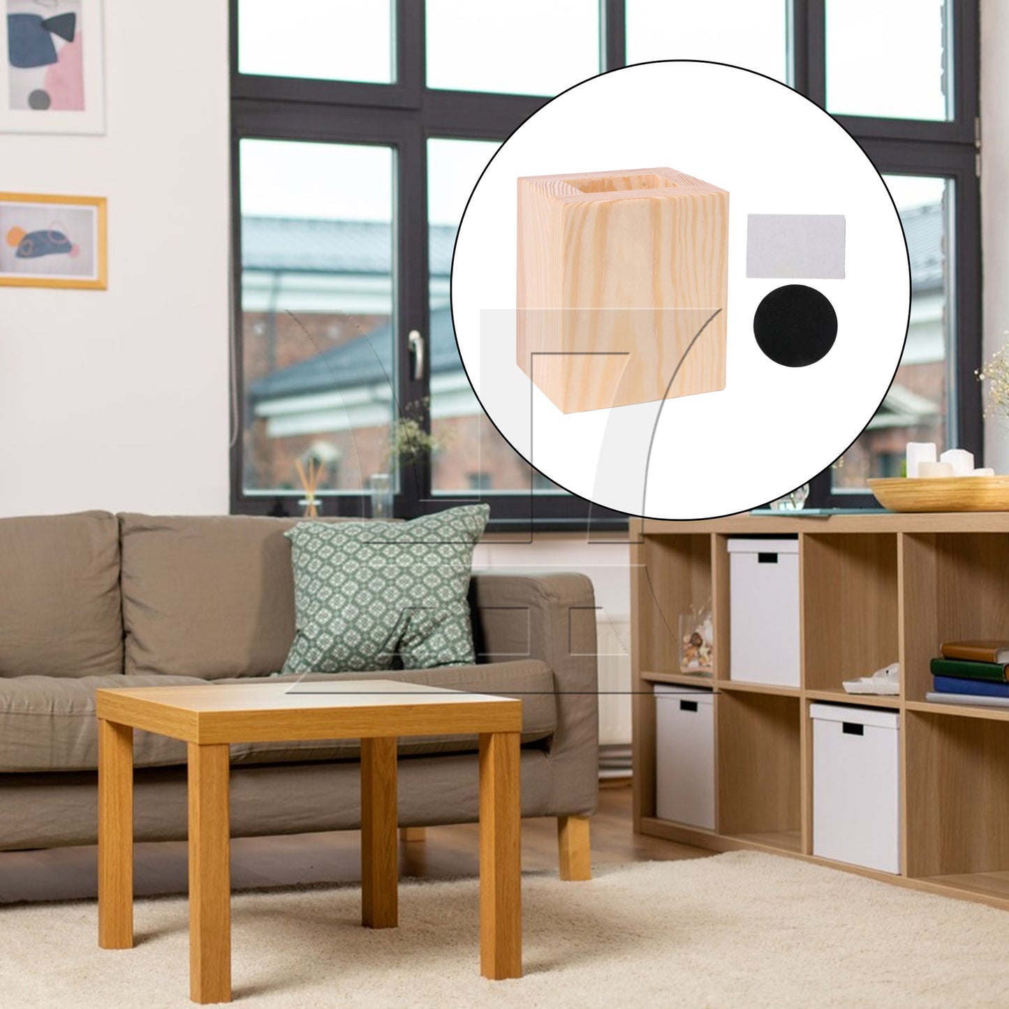 BQLZR 4x2.5CM Closed Hole Wood Furniture Lifter Bed Sofa Table Riser Add 5cm