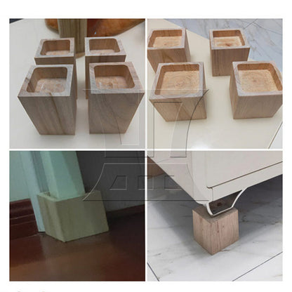 BQLZR  Closed Square Hole Wood Furniture Lifter Bed Table Riser Add 5cm