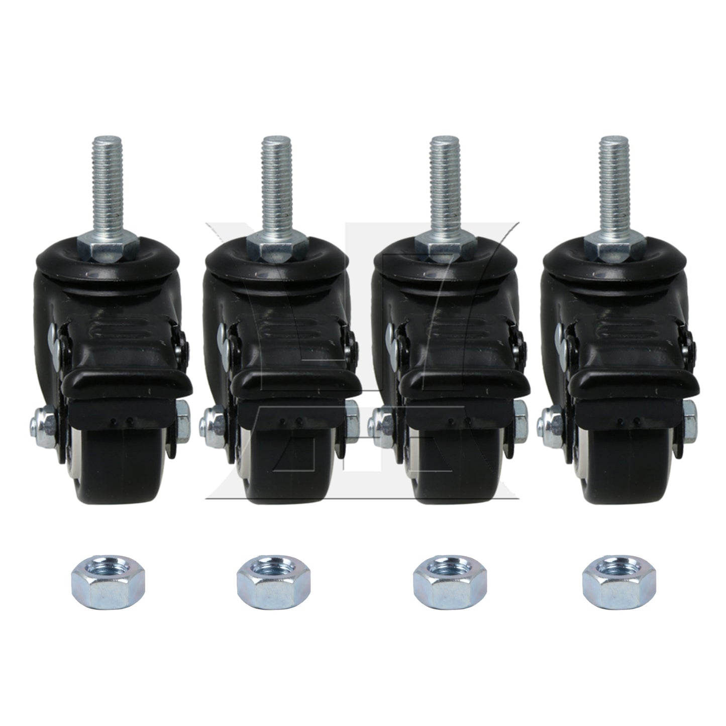 BQLZR 1.5" Plate Swivel Caster Wheels Brake M8 Thread Stem for Rack Shelf