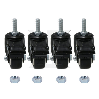 BQLZR 1.5" Plate Swivel Caster Wheels Brake M8 Thread Stem for Rack Shelf