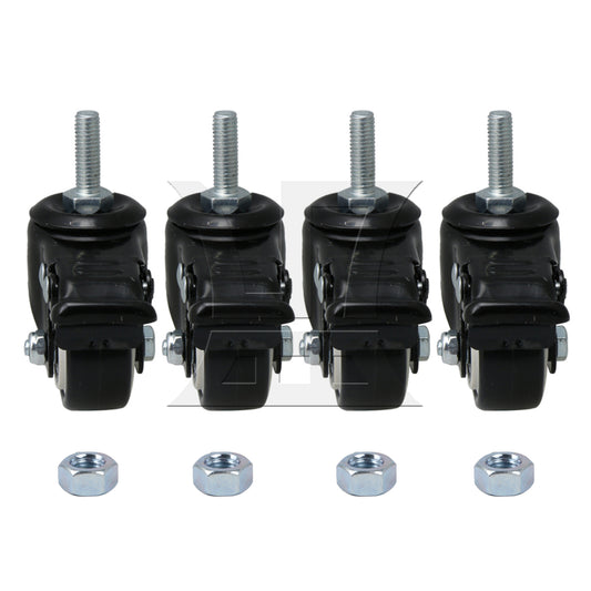 BQLZR 1.5" Plate Swivel Caster Wheels Brake M8 Thread Stem for Rack Shelf