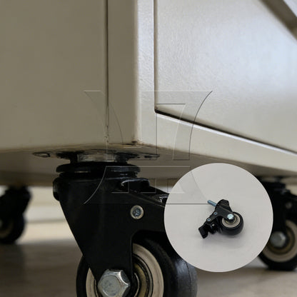 BQLZR 1.5" Plate Swivel Caster Wheels Brake M8 Thread Stem for Rack Shelf