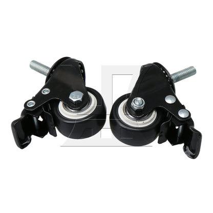 BQLZR 1.5" Plate Swivel Caster Wheels Brake M8 Thread Stem for Rack Shelf