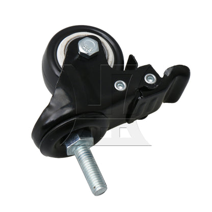 BQLZR 1.5" Plate Swivel Caster Wheels Brake M8 Thread Stem for Rack Shelf