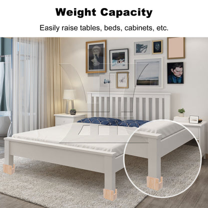 BQLZR 4cm Groove Wood Cube Furniture Lifter Bed Sofa Table Riser Heighten 5cm
