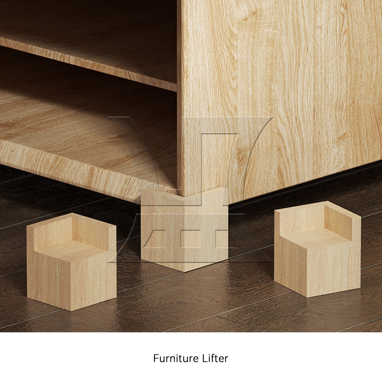BQLZR 4cm Groove Wood Cube Furniture Lifter Bed Sofa Table Riser Heighten 5cm