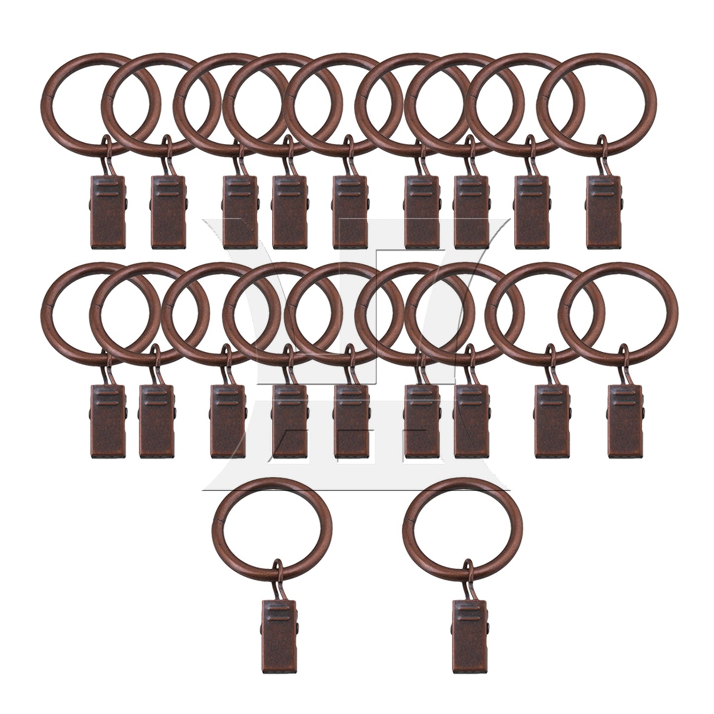 BQLZR 20PCS 25mm ID Red Curtain Rod Clips Rings Drapery Hook with Clip BQLZR