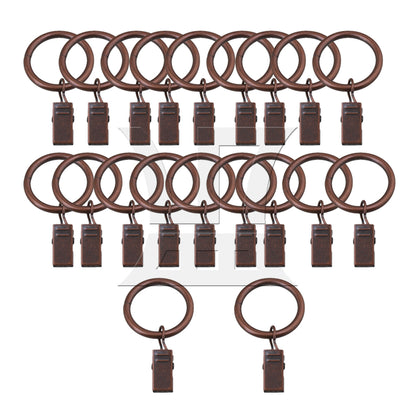 BQLZR 20PCS 25mm ID Red Curtain Rod Clips Rings Drapery Hook with Clip BQLZR
