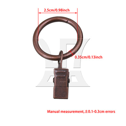 BQLZR 20PCS 25mm ID Red Curtain Rod Clips Rings Drapery Hook with Clip BQLZR