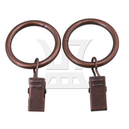 BQLZR 20PCS 25mm ID Red Curtain Rod Clips Rings Drapery Hook with Clip BQLZR