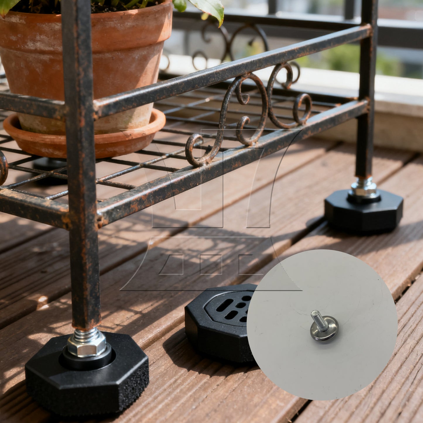 BQLZR 50 x Adjustable Furniture Table Glide Level Leveling Feet Pad 20x8mm
