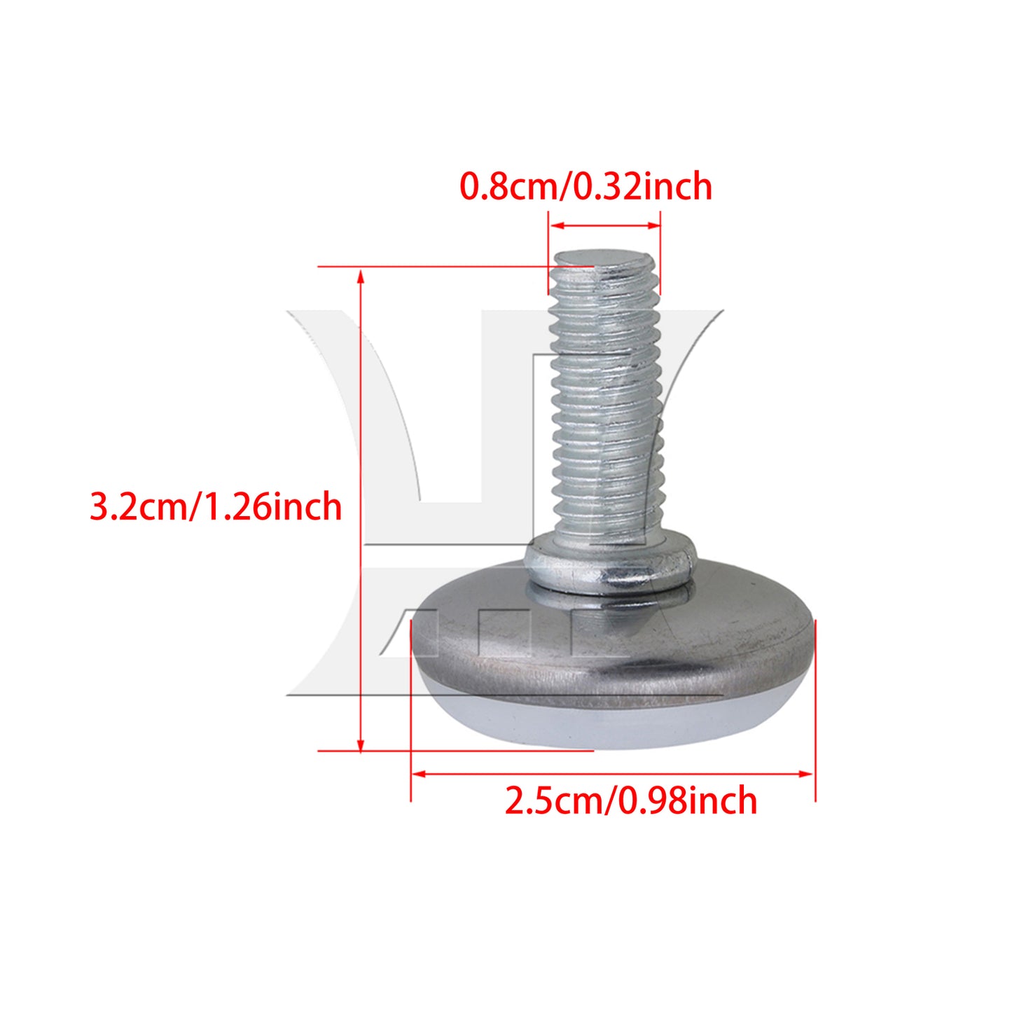 BQLZR 50 x Adjustable Furniture Table Glide Level Leveling Feet Pad 20x8mm