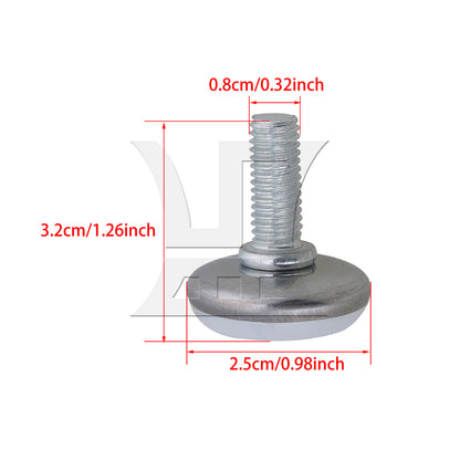 BQLZR 50 x Adjustable Furniture Table Glide Level Leveling Feet Pad 20x8mm