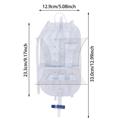 BQLZR  Urinary External Leg Bag Holder Incontinence Supply 500ml