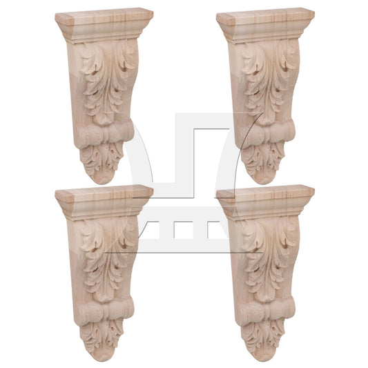 BQLZR Wood Carved Corner Onlay Furniture Door Decal 16x8x2.8cm BQLZR