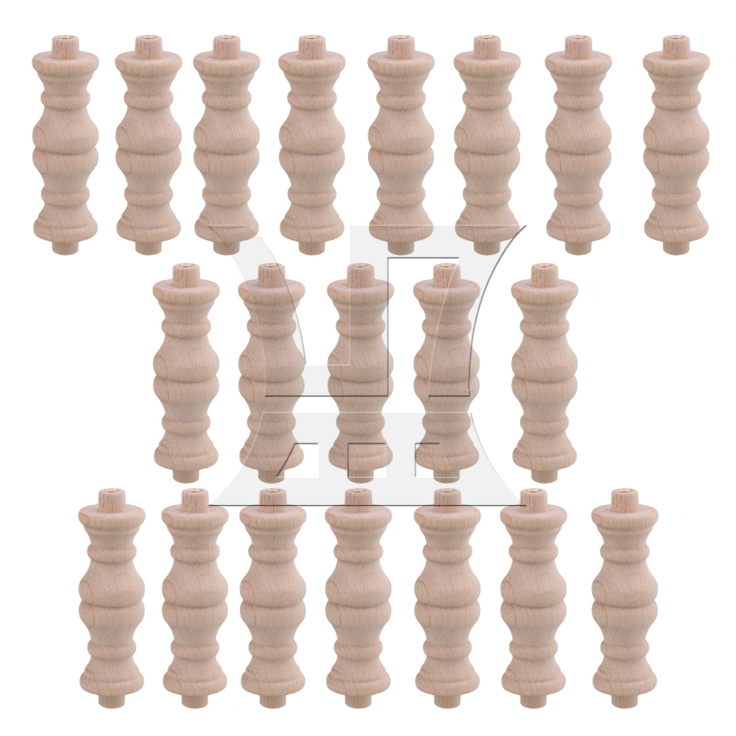 BQLZR  Beech Unfinished Wood Craft Spindles Wooden Baluster 60x18mm