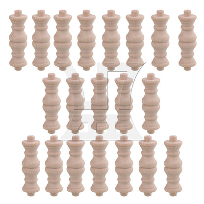 BQLZR  Beech Unfinished Wood Craft Spindles Wooden Baluster 60x18mm