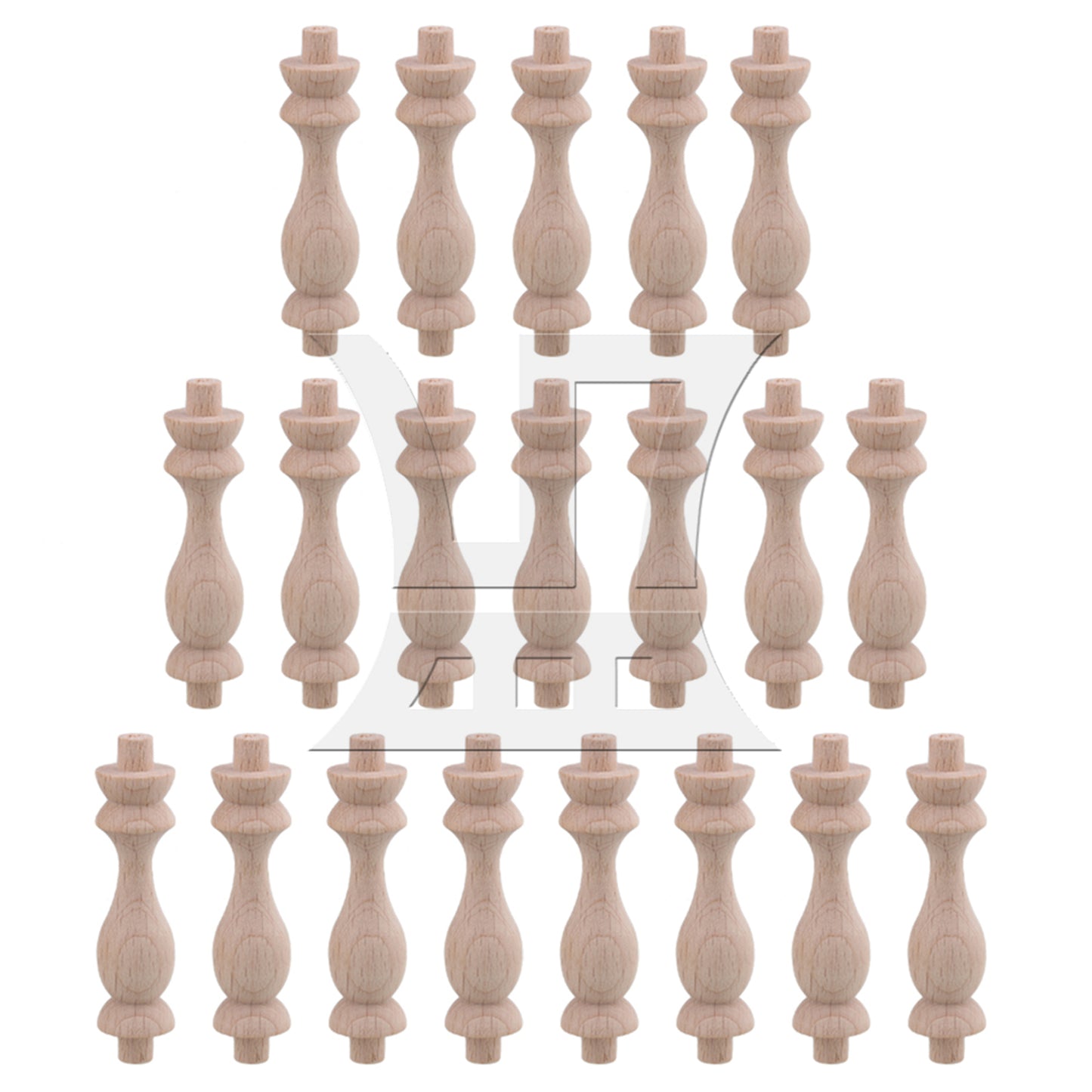 BQLZR 20x BQLZR Beech Unfinished Wood Craft Spindles for Furniture Decoration H-83