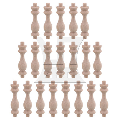 BQLZR 20x BQLZR Beech Unfinished Wood Craft Spindles for Furniture Decoration H-83