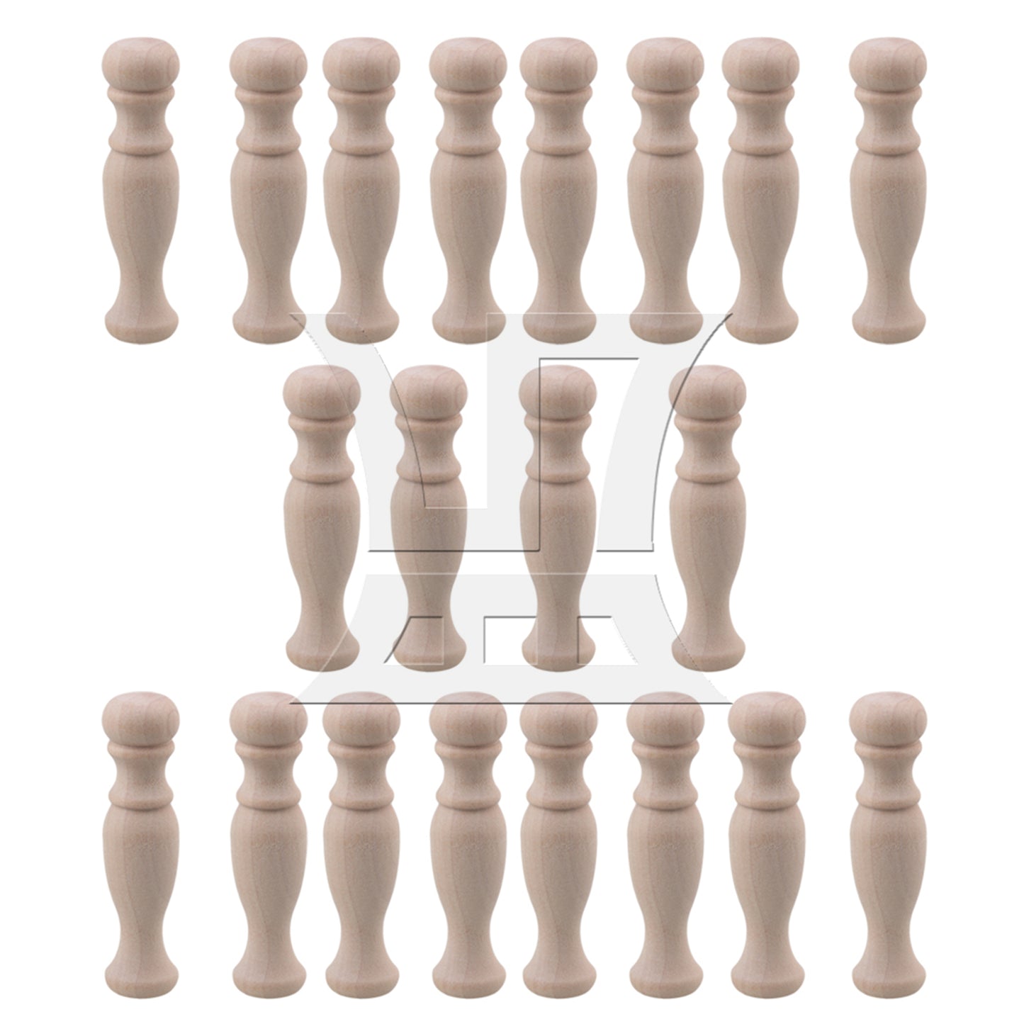BQLZR 5Pieces Unpainted Wooden Baluster Spindles for DIY Wood Supplies 2.83"x0.71"