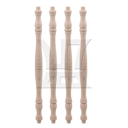BQLZR 4 x Vintage Style Unfinished Wood Natural Cutout Wooden Spindle 27.5cm