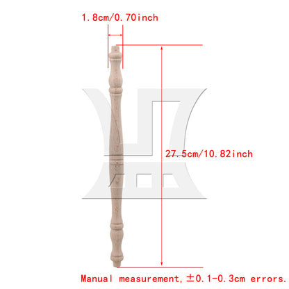 BQLZR 4 x Vintage Style Unfinished Wood Natural Cutout Wooden Spindle 27.5cm