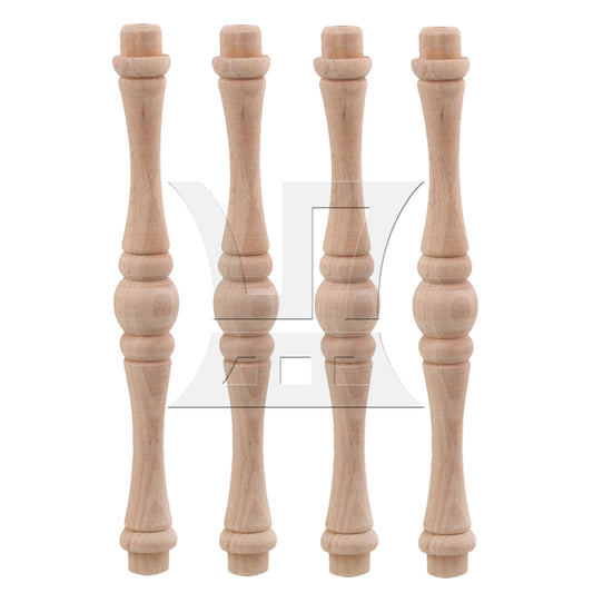 BQLZR 4 x Vintage Style Unfinished Wood Natural Cutout Wooden Spindle 15.5cm