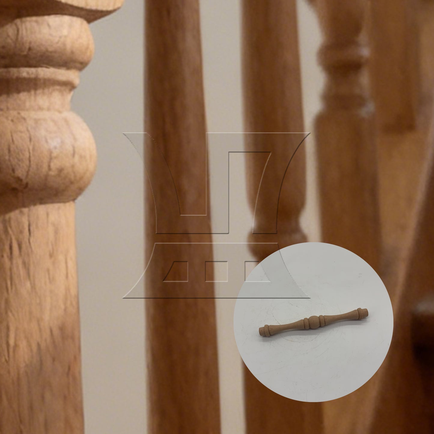 BQLZR 4 x Vintage Style Unfinished Wood Natural Cutout Wooden Spindle 15.5cm