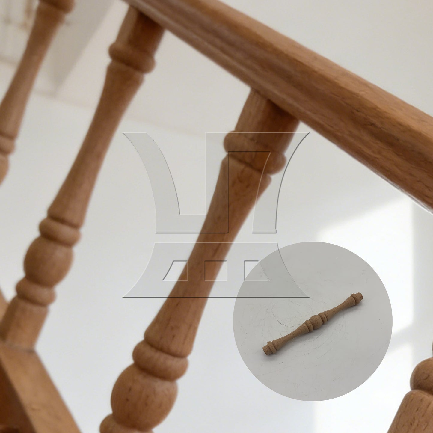 BQLZR 4 x Vintage Style Unfinished Wood Natural Cutout Wooden Spindle 15.5cm