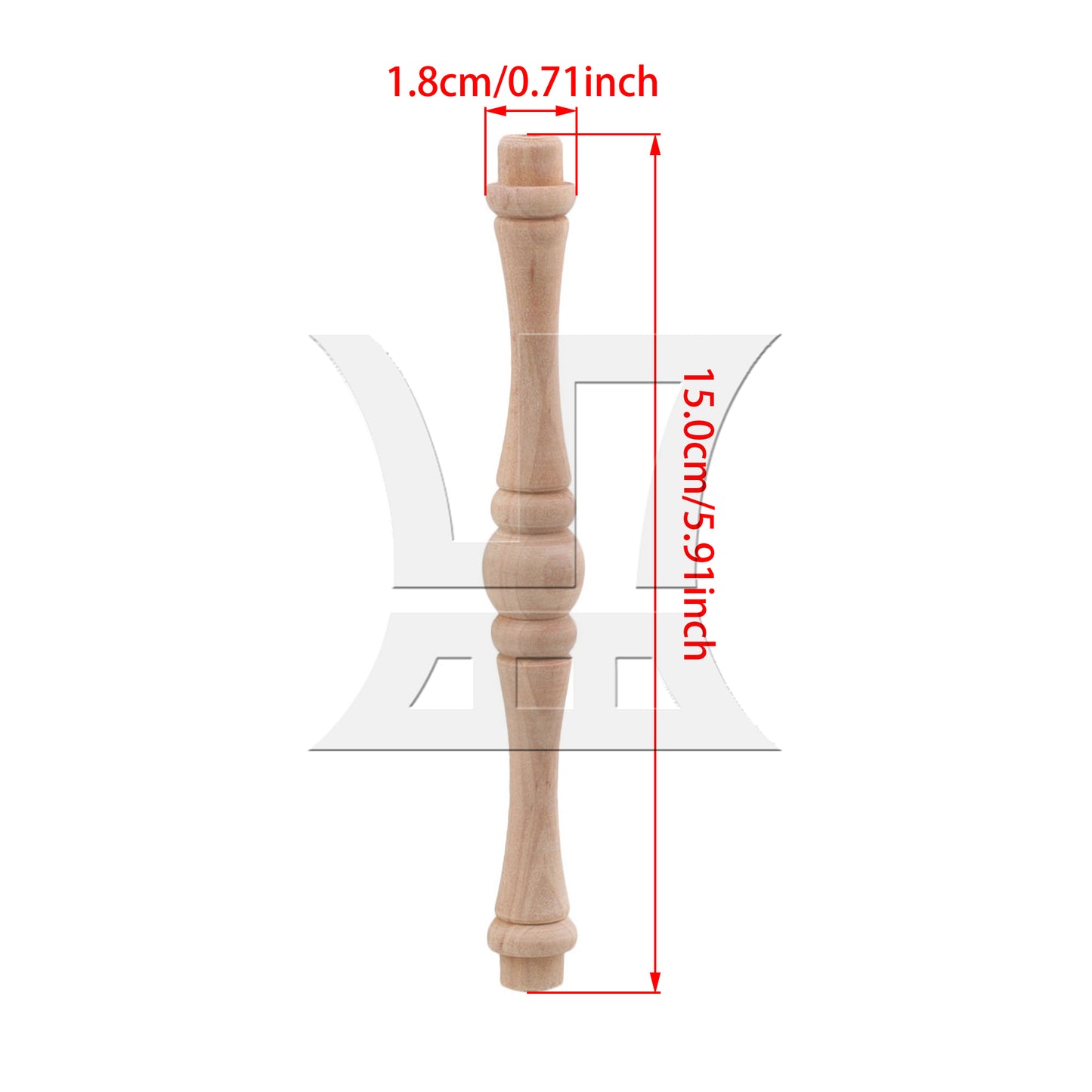 BQLZR 4 x Vintage Style Unfinished Wood Natural Cutout Wooden Spindle 15.5cm