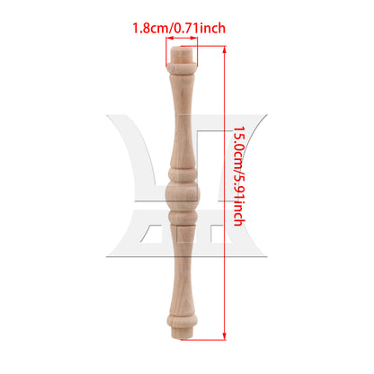BQLZR 4 x Vintage Style Unfinished Wood Natural Cutout Wooden Spindle 15.5cm