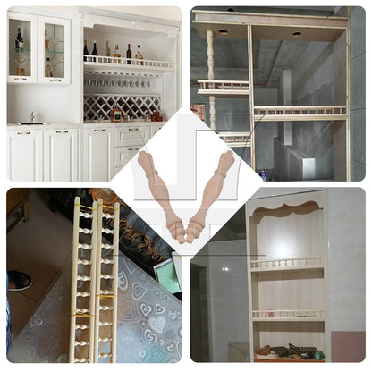 BQLZR  Vintage Style Unfinished Wood Natural Cutout Wooden Spindle 13.3cm