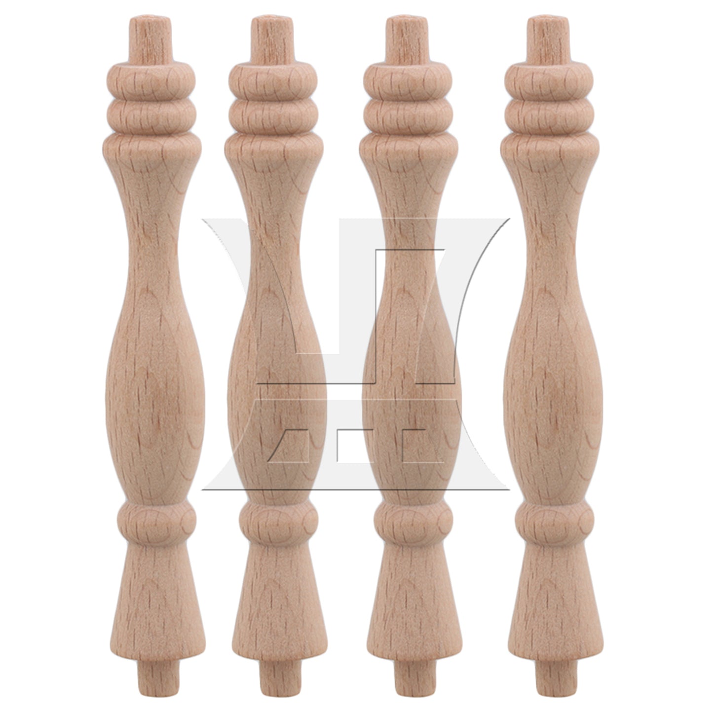 BQLZR  Vintage Style Unfinished Wood Natural Cutout Wooden Spindle 13.3cm